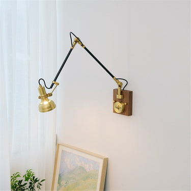 Retro Copper Wall Light with Adjustable Long Swing Arm - Casatrail.com